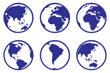 Simple black and white earth globe vector . globe icons set Explore the World Simple and Stylish Globe Icons set 