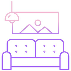 Outline Color Living room icon