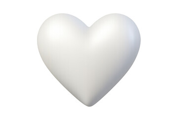 Fototapeta premium White 3d heart symbol on transparent background