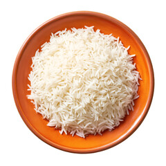 Cooked basmati rice bowl offering staple food