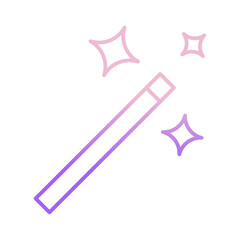 Fototapeta premium Outline Color magic wand icon
