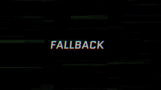 4k stock | Fallback glitch digital error disruption cyber screen text