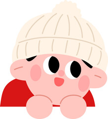 겨울 일러스트 털모자 어린이
