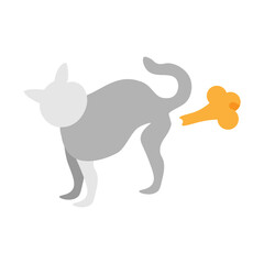 Cat Spraying Vector Flat Icon Design