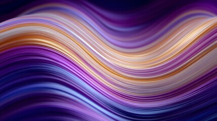 Obraz premium Abstract fluid art featuring smooth flowing interwoven lines of purple blue white and gold colors