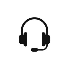Headset Silhouette Vector Transparent Background