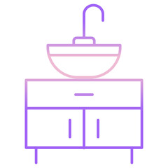 Outline Color Sink and Storage icon