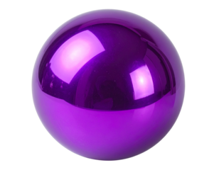 Shiny Purple Orb 3D Render on Transparent Background