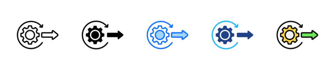 Model Output Icon Set Multiple Style Collection