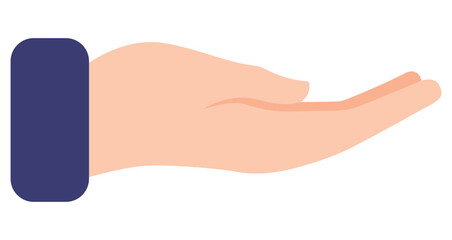 Hand palm up icon isolated on white background.