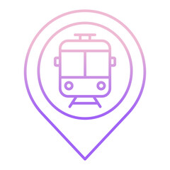 Outline Color metro location icon