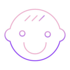 Outline Color Baby boy icon