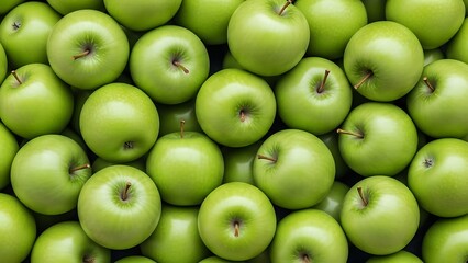 Fresh green apples background pattern healthy food