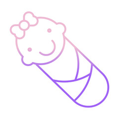 Outline Color Girl baby icon