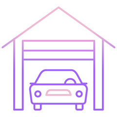 Outline Color car shed icon