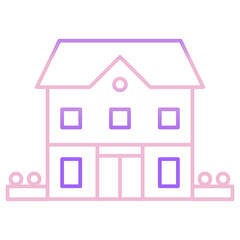 Outline Color Big house icon