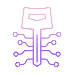 Outline Color security key technology icon
