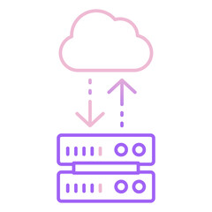 Outline Color Server to Cloud icon
