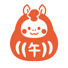 午のだるま　はんこ風