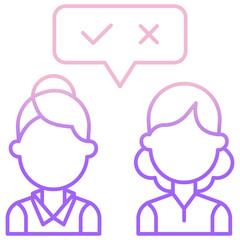 Outline Color Corporate strategy icon