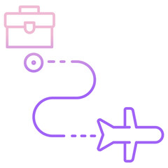 Fototapeta premium Outline Color bag and Travel icon