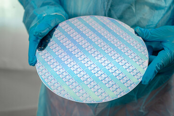 Silicon wafer for manufacturing semiconductor of integrated circuit.