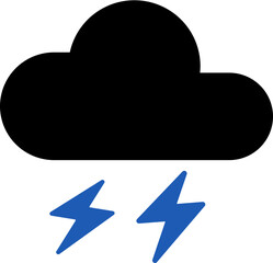 Stormy Cloud with Lightning Weather Icon