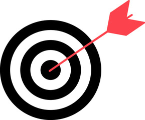 Target with Arrow Hitting Bullseye Icon