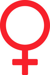 Fototapeta premium Red Female Gender Symbol Icon