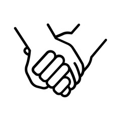 Holding Hands Line Icon