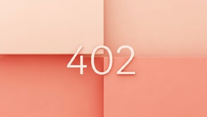 Number 402 in Light Peach Against a Stylish Geometric Warm Color Backdrop