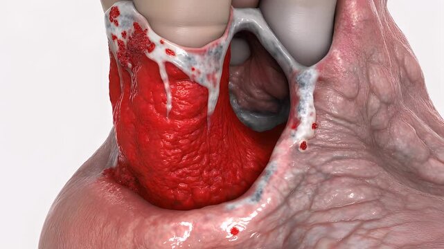 Detailed 3D Medical Illustration Of The Human Thyroid Gland With Red Tumor