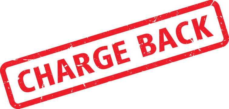 Distressed Red Chargeback Stamp Rectangular Grunge Design on White Background Illustration