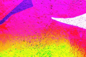 Vibrant neon graffiti texture in pink, purple, green. Modern 2000s style, fluorescent glow, abstract surface. Background, texture, digital art, creative visuals, headers.