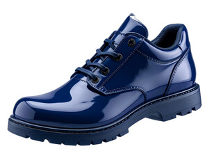 Minimalist Navy Blue Work Boot - Floating Side View png