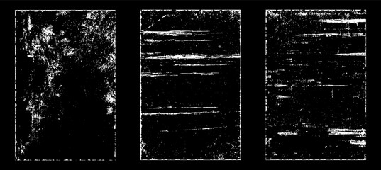 Grunge worn paper effect. Overlay texture stamps with old paper. Stamps distress grain surface dust and rough background concept. Illustration place over object to create grunge effect. Vector EPS10.
