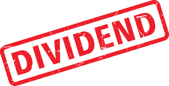 Red Dividend Rubber Stamp on White Background Finance and Investment Concept Illustration