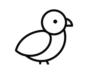 Simple and Elegant Line Art Illustration of a Cute Bird in Profile View