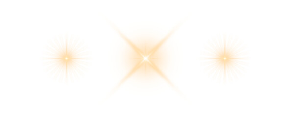 Trendy Holiday Soft Gold Star Glow &ndash; Warm Light Effect Set &ndash; on Transparent Background Vector. Warm glowing star effects perfect for elegant branding, romantic visuals, festive designs, campaigns ... 
