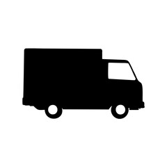 Delivery truck silhouette icon for logistics and transport