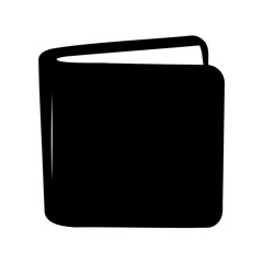 Simple black silhouette icon of a closed book on white background.