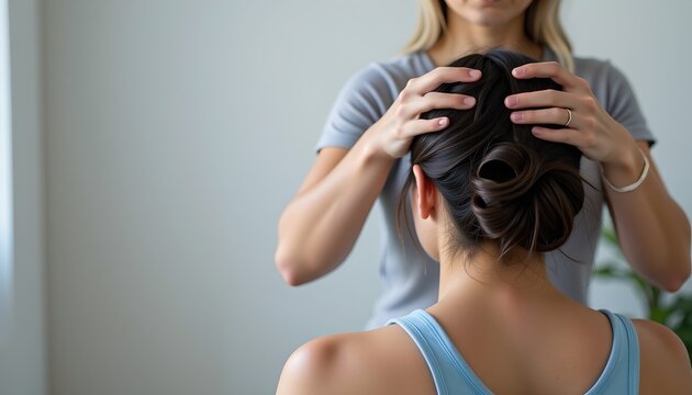 Head massage therapist for relaxation and stress reduction.