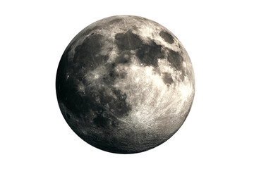Fototapeta premium Nighttime full moon isolated on transparent background