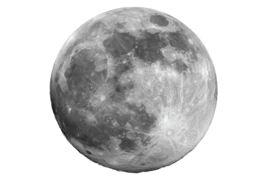 Full moon over horizon isolated on transparent background - Powered by Adobe