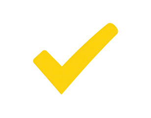 Bright yellow check mark icon against a solid black backdrop