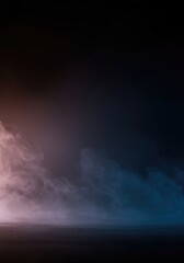 Fototapeta premium A deep, dark, and abstract background featuring subtle atmospheric smoke and a mysterious, unfocused light source ,secretive ,rendering ,design