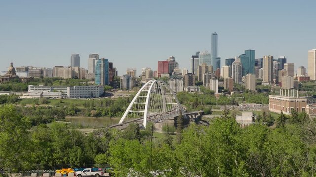 Walterdale Bridge With Green trees