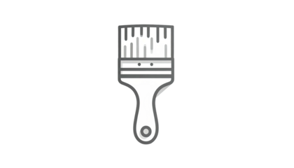 Minimalist gray paintbrush icon on black background