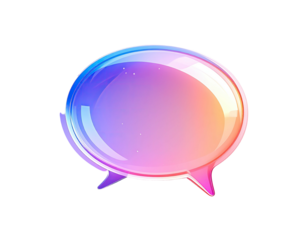 Gradient speech bubble, bright & shiny