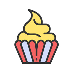 Cupcake icon vector image. Suitable for mobile apps, web apps and print media.